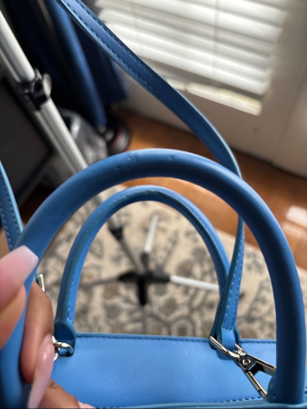 Brandon Blackwood Bright Blue Clear Mini Satchel - Picture 9 of 9